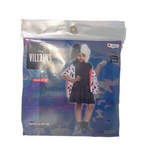 Disney Cruella De Vil Kids Wig and Stole only Halloween Costume Accessories NWT